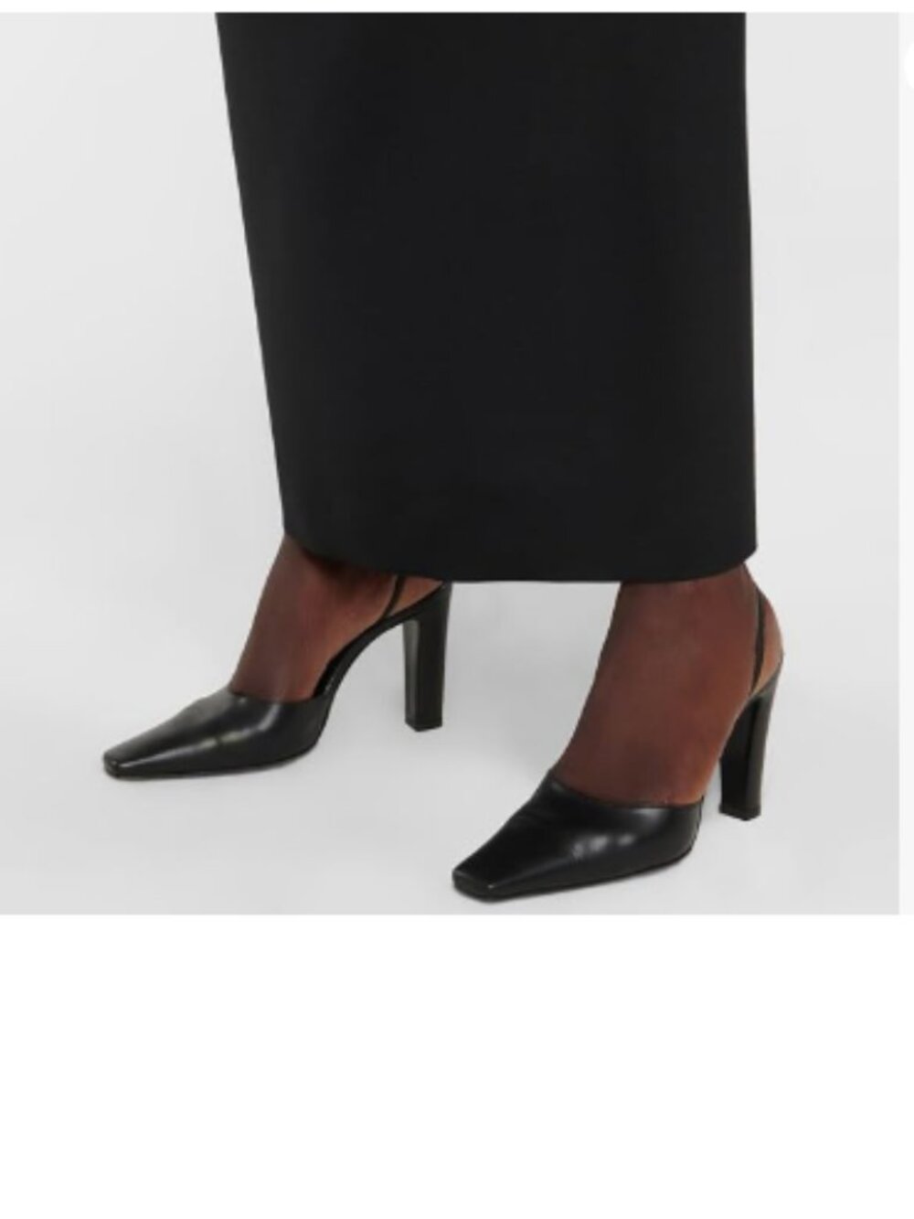 FOWT Black Women Retro Square Toe Mules Slip on Block High Heels Dressy Shoes